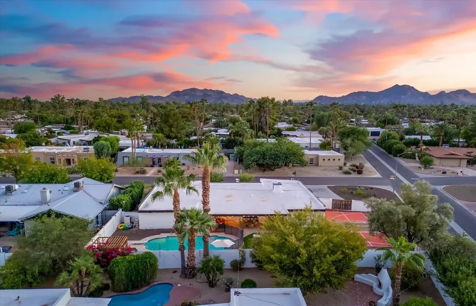 Aerial sunset view of The Sunkiss in Scottsdale — The Sunkiss, Scottsdale, Arizona